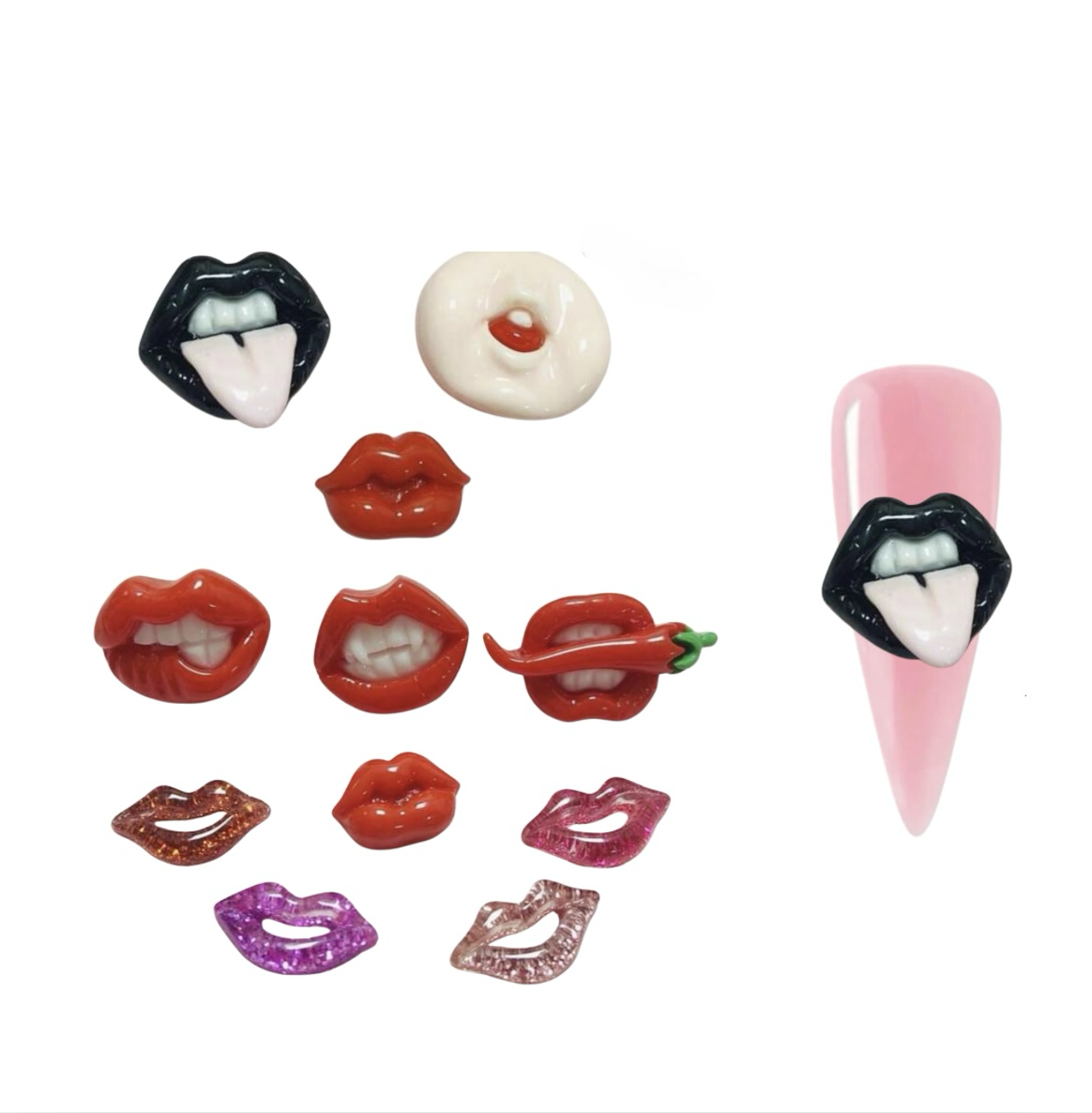 3D Glossy Kawaii Cartoon Hot Lips